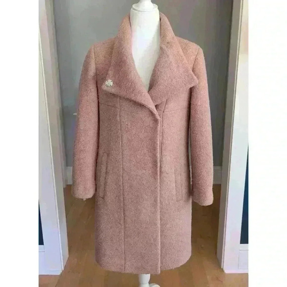 Kenneth Cole Women's Asymmetrical Bouclé Wool Blend Coat Size P. Small - Picture 4 of 14